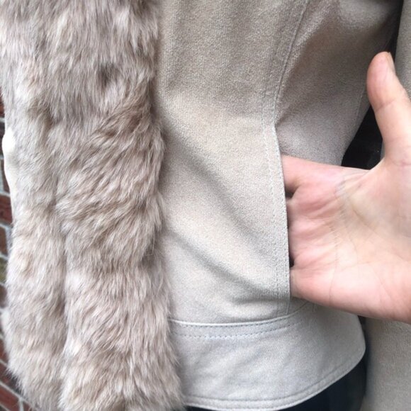 Real Fox Fur Suede Jacket. - Picture 7 of 8